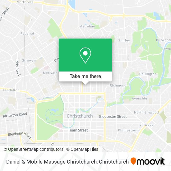 Daniel & Mobile Massage Christchurch map