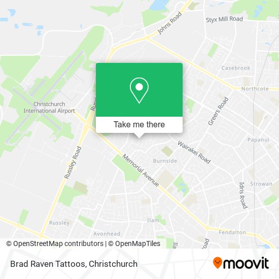 Brad Raven Tattoos map