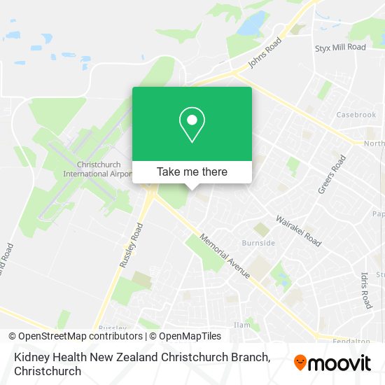 Kidney Health New Zealand Christchurch Branch map