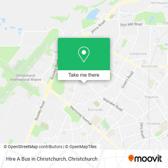 Hire A Bus in Christchurch map