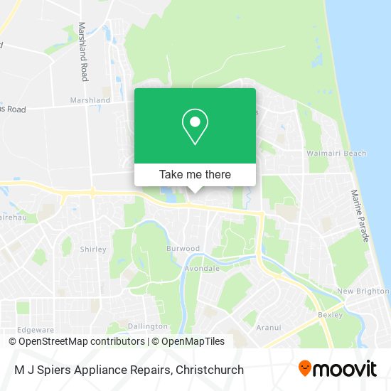 M J Spiers Appliance Repairs map