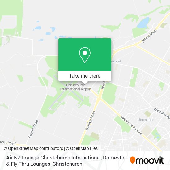 Air NZ Lounge Christchurch International, Domestic & Fly Thru Lounges map