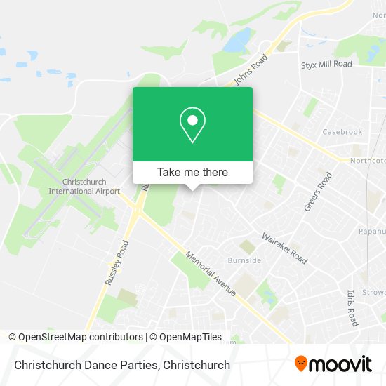Christchurch Dance Parties map