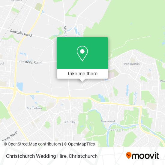Christchurch Wedding Hire map
