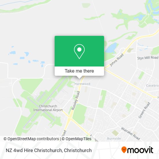 NZ 4wd Hire Christchurch map