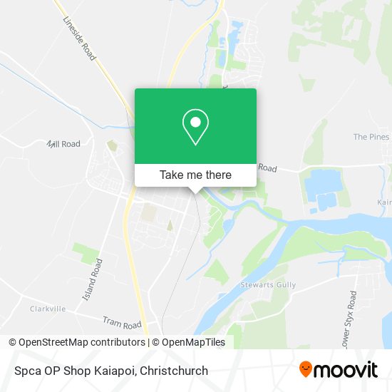 Spca OP Shop Kaiapoi map