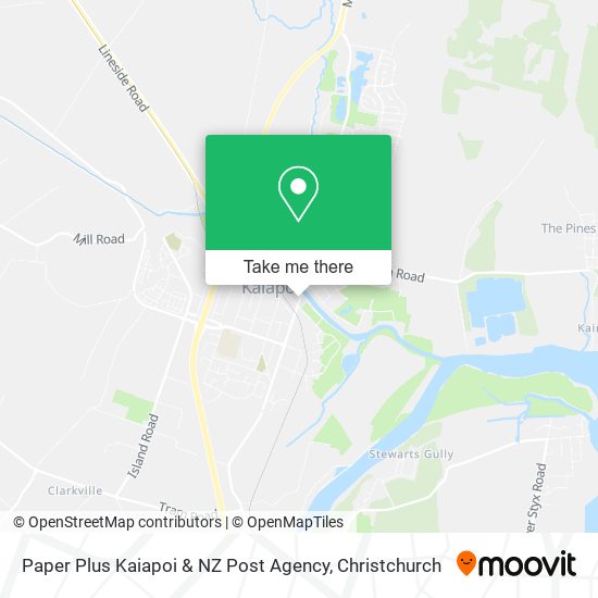 Paper Plus Kaiapoi & NZ Post Agency map