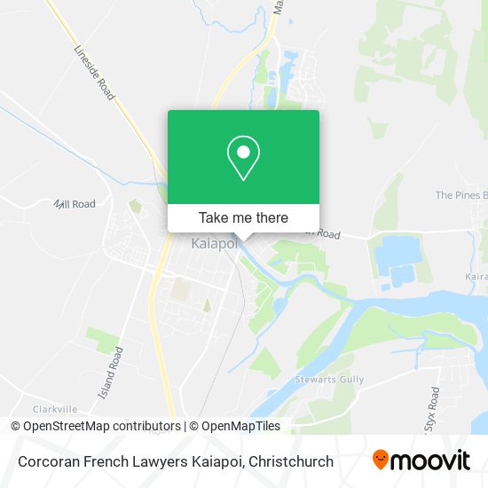 Corcoran French Lawyers Kaiapoi map