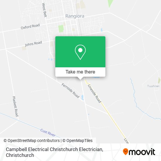 Campbell Electrical Christchurch Electrician map