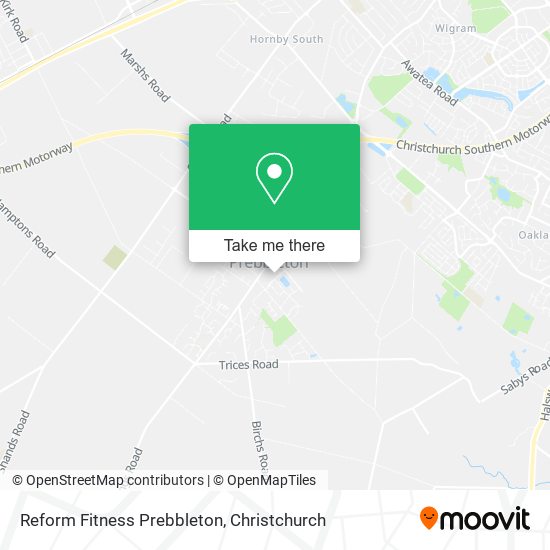 Reform Fitness Prebbleton map