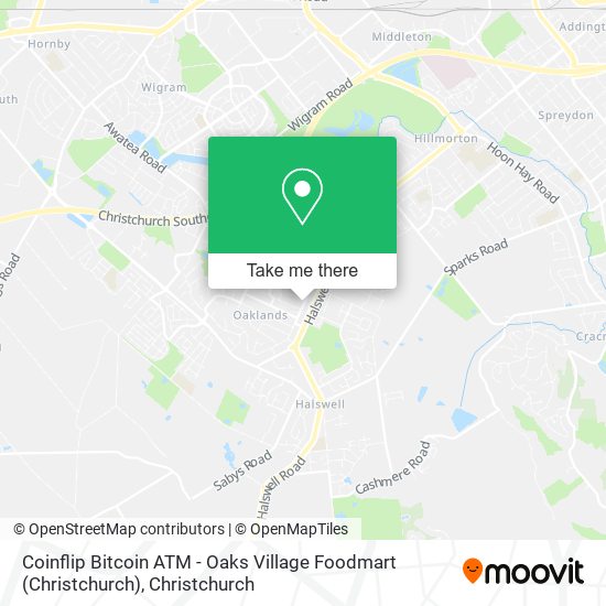 Coinflip Bitcoin ATM - Oaks Village Foodmart (Christchurch) map