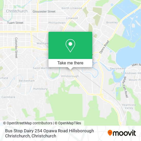 Bus Stop Dairy 254 Opawa Road Hillsborough Christchurch map