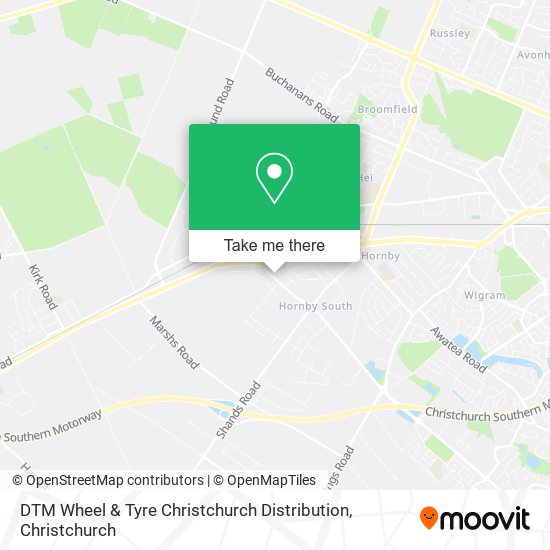 DTM Wheel & Tyre Christchurch Distribution map