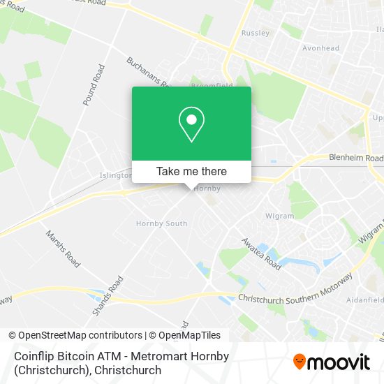 Coinflip Bitcoin ATM - Metromart Hornby (Christchurch) map