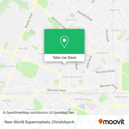New World Supermarkets map
