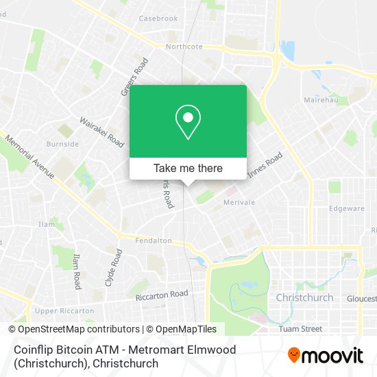 Coinflip Bitcoin ATM - Metromart Elmwood (Christchurch) map