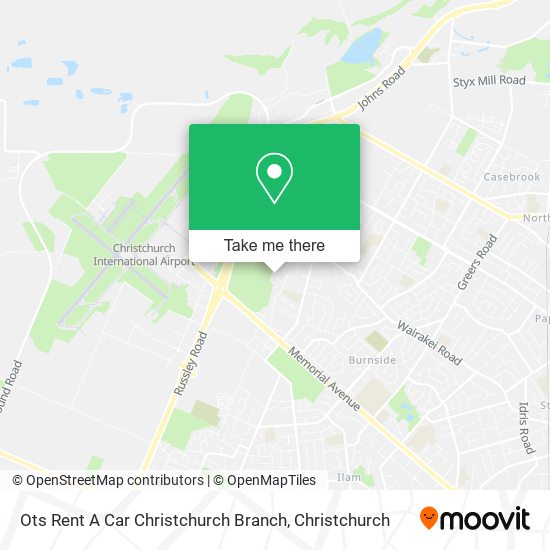 Ots Rent A Car Christchurch Branch map