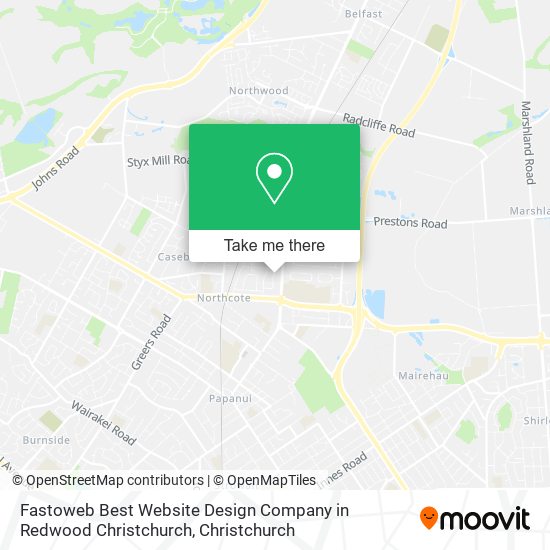 Fastoweb Best Website Design Company in Redwood Christchurch map