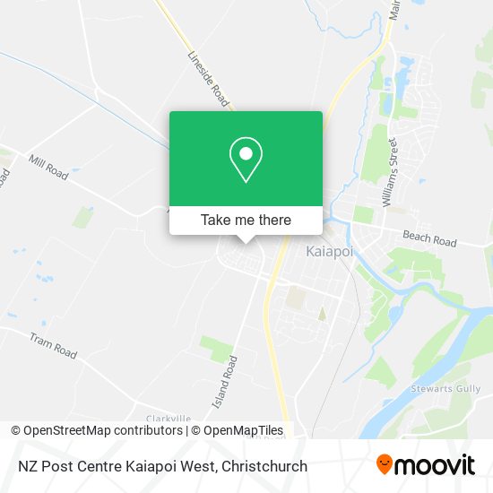 NZ Post Centre Kaiapoi West map