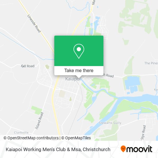 Kaiapoi Working Men's Club & Msa map
