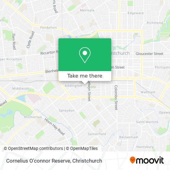 Cornelius O'connor Reserve map