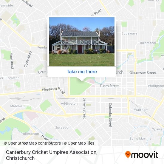 Canterbury Cricket Umpires Association map