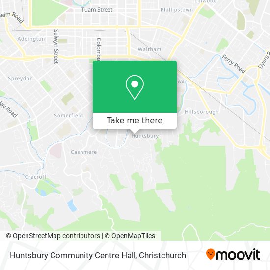 Huntsbury Community Centre Hall map