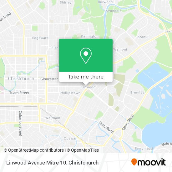 Linwood Avenue Mitre 10 map