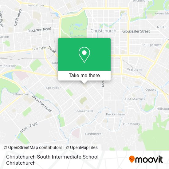 Christchurch South Intermediate School map