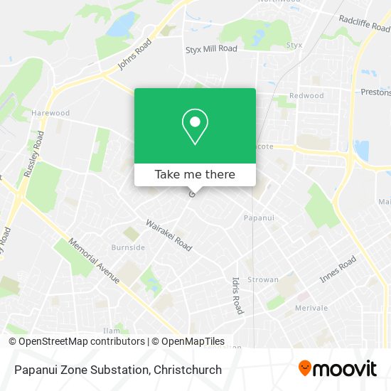 Papanui Zone Substation map