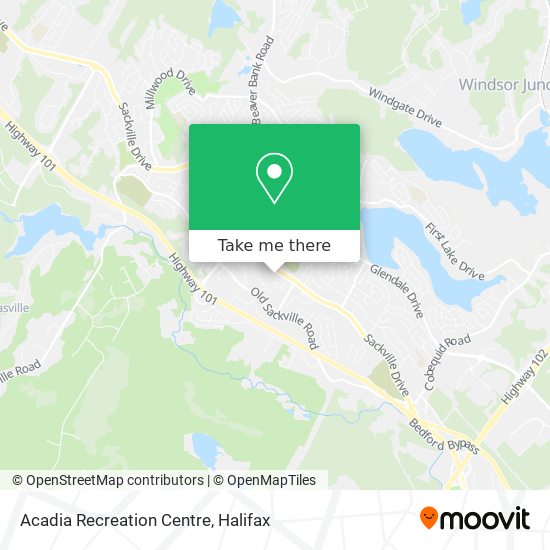 Acadia Recreation Centre map
