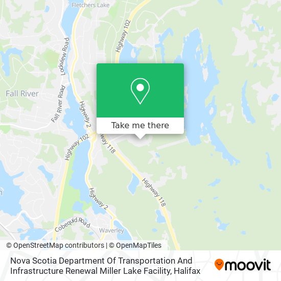 Nova Scotia Department Of Transportation And Infrastructure Renewal Miller Lake Facility map