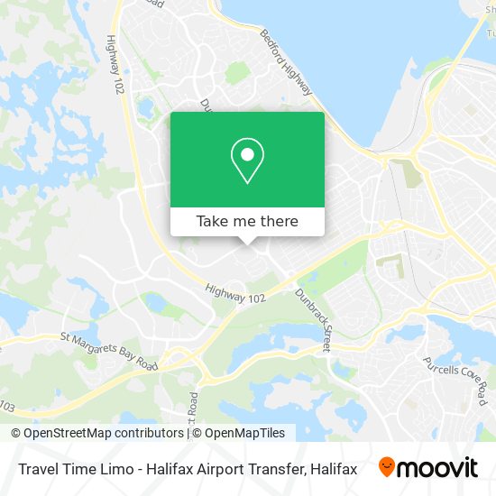 Travel Time Limo - Halifax Airport Transfer map