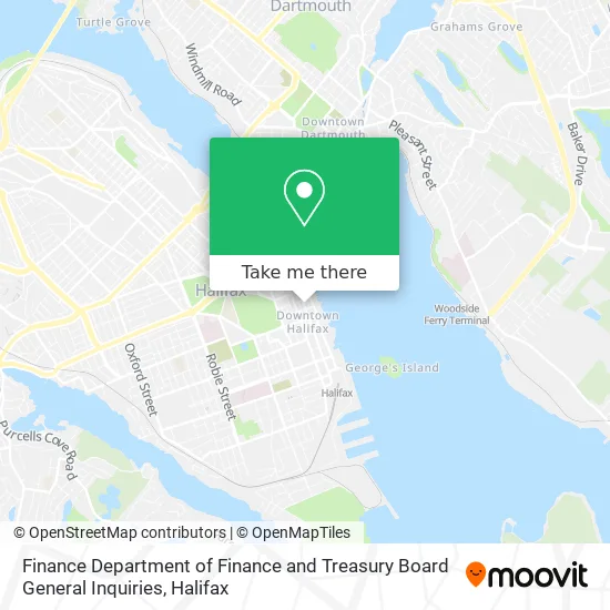 Finance Department of Finance and Treasury Board General Inquiries map