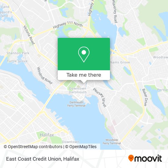 East Coast Credit Union map