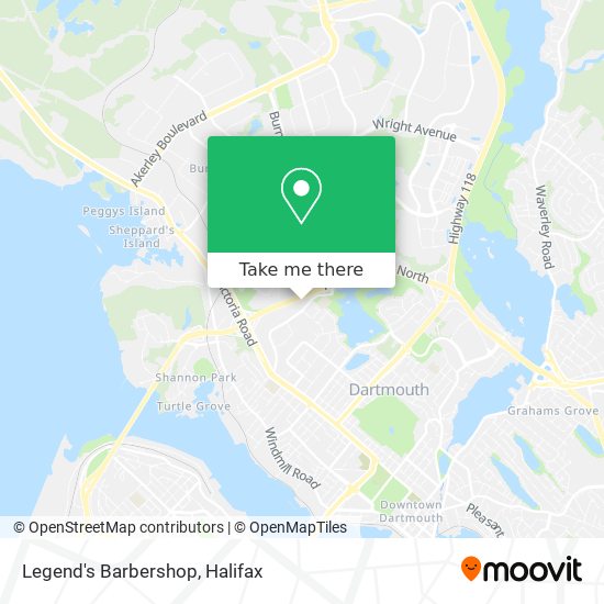 Legend's Barbershop map
