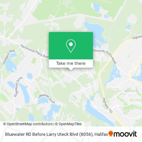 Bluewater RD Before Larry Uteck Blvd (8056) map