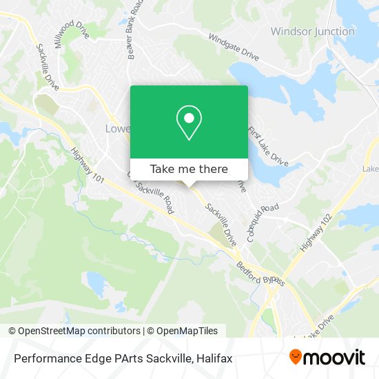 Performance Edge PArts Sackville map