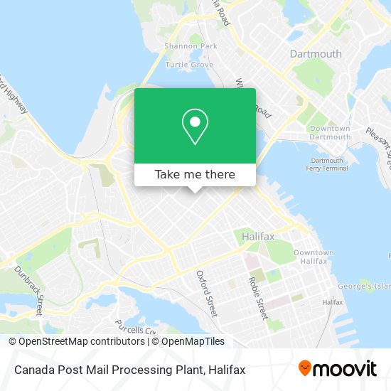 Canada Post Mail Processing Plant map