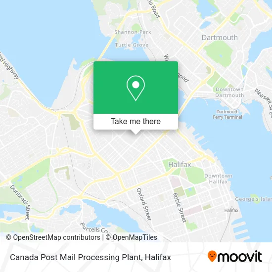 Canada Post Mail Processing Plant map