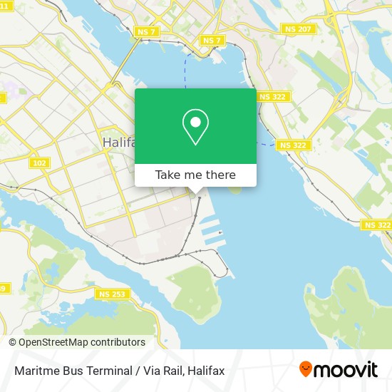 Maritme Bus Terminal / Via Rail map