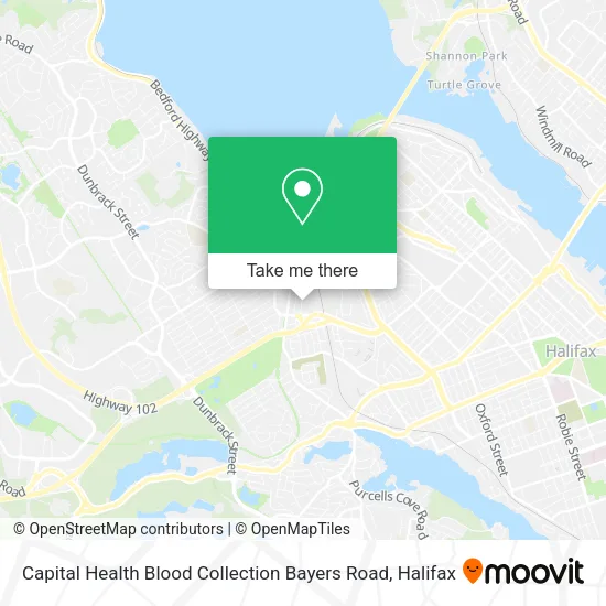 Capital Health Blood Collection Bayers Road map
