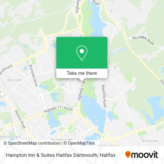 Hampton Inn & Suites Halifax Dartmouth map