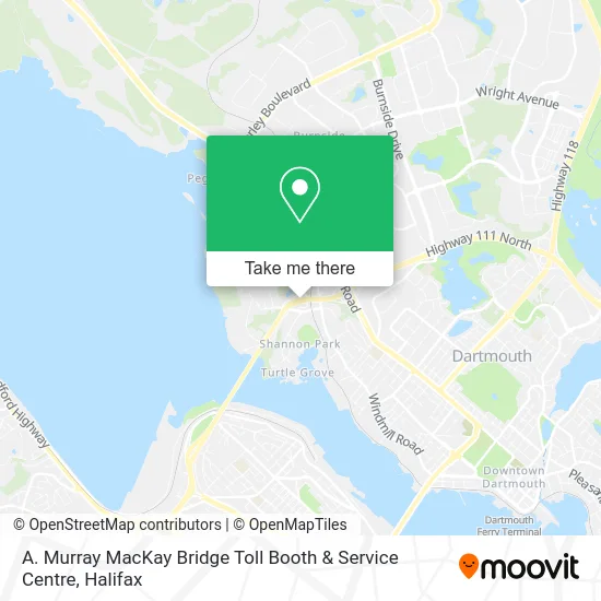 A. Murray MacKay Bridge Toll Booth & Service Centre map