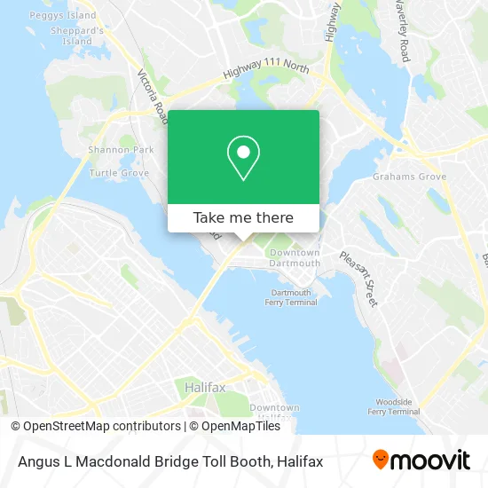 Angus L Macdonald Bridge Toll Booth map