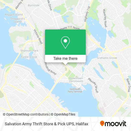 Salvation Army Thrift Store & Pick UPS map