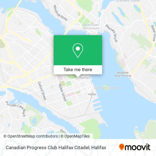 Canadian Progress Club Halifax Citadel map