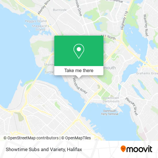 Showtime Subs and Variety map