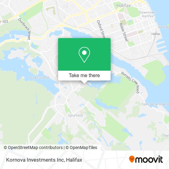 Kornova Investments Inc map