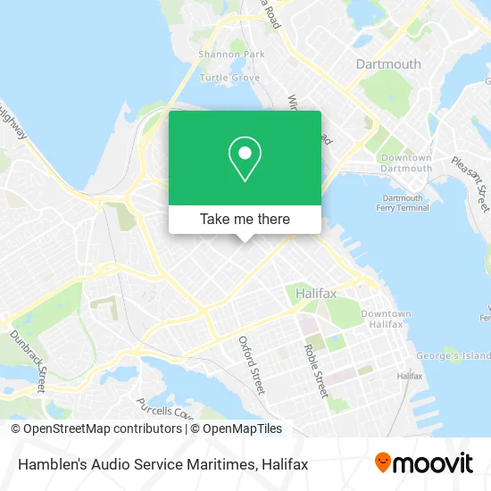 Hamblen's Audio Service Maritimes map